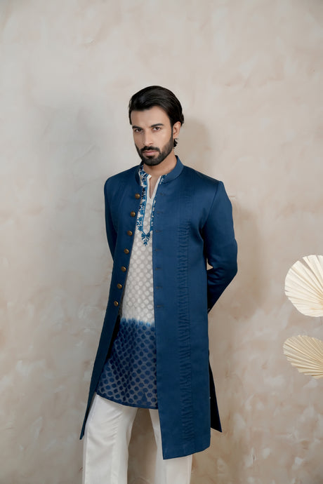 Noir Blue Sherwani Set