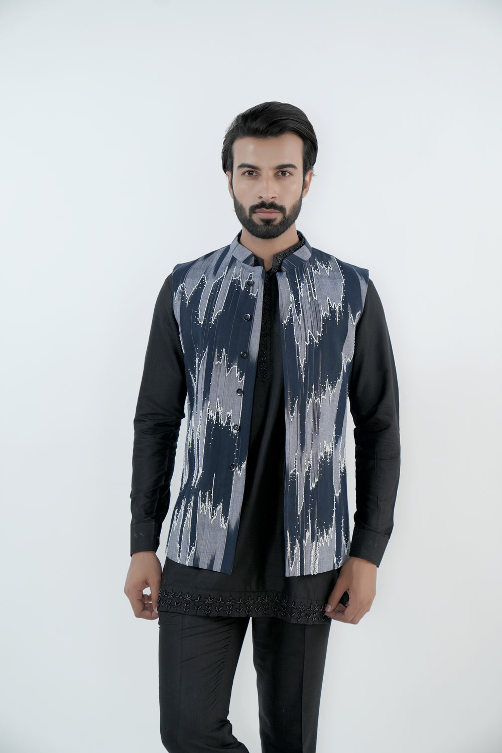 Black Ikat Bandi Set