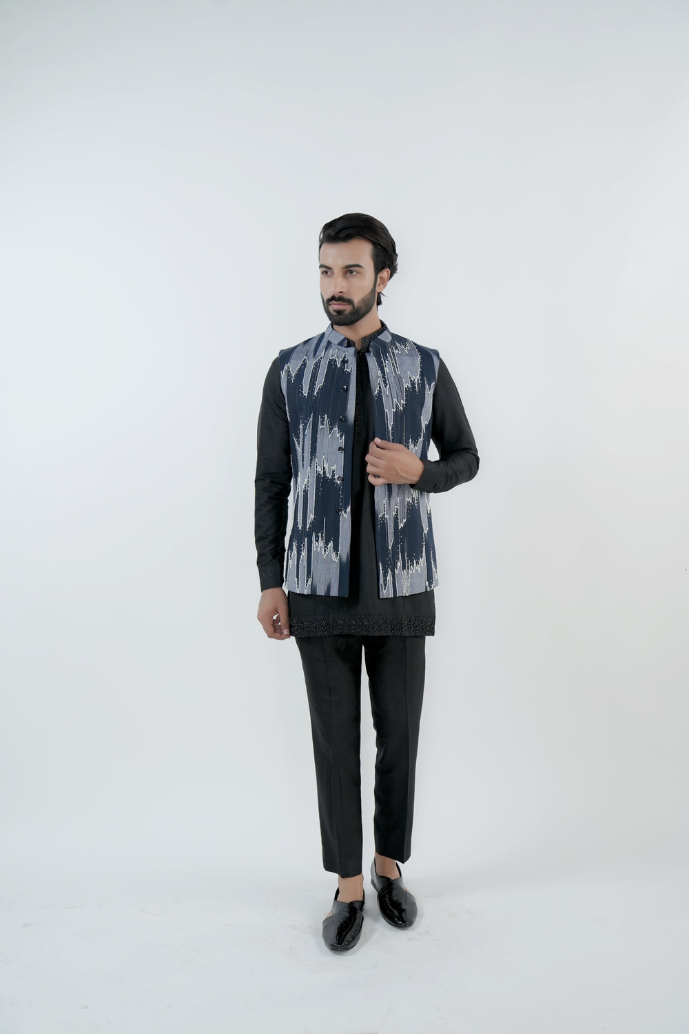 Black Ikat Bandi Set