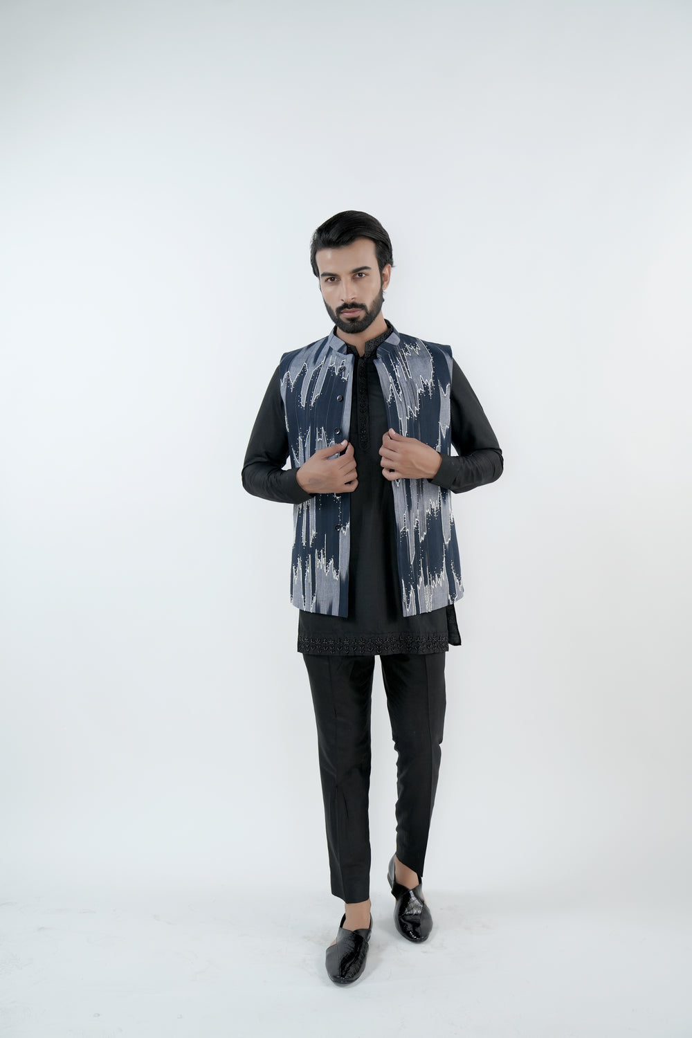 Black Ikat Bandi Set